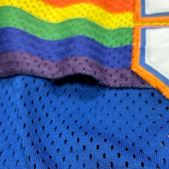 Adidas NBA Mens Size Large Blue Skyline Nuggets Jersey #55 Mutombo *Flaws - Picture 5 of 9